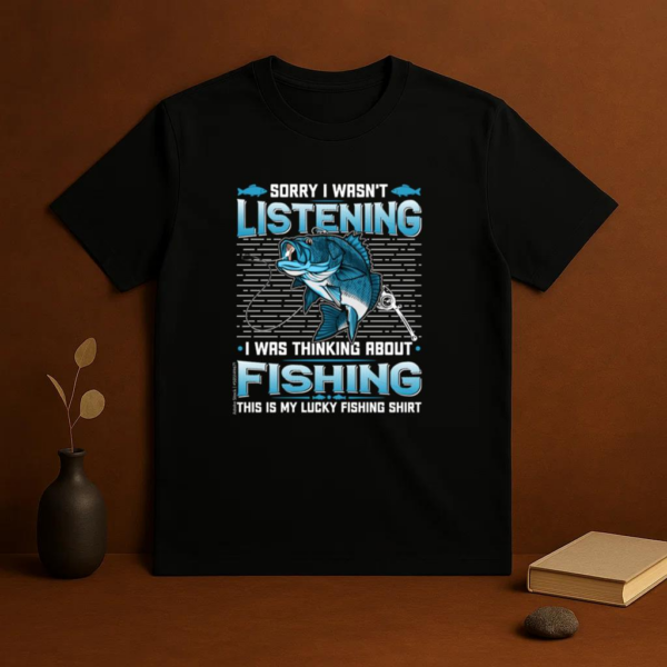 Man Peaceful Cartoon Fishing T-Shirt - Image 3