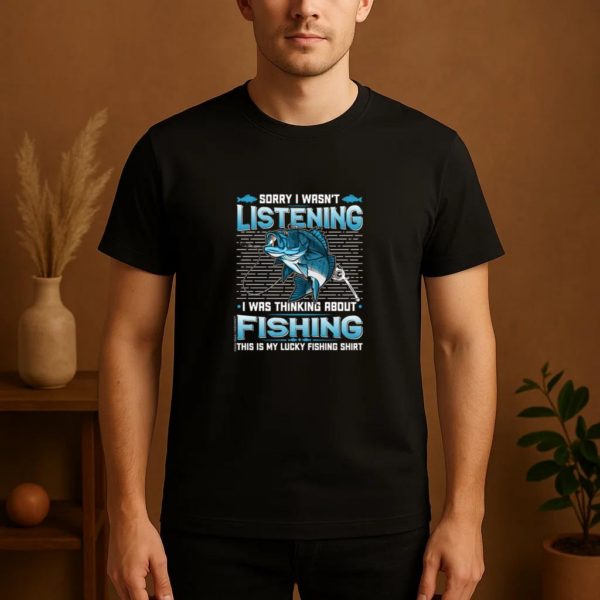 Man Peaceful Cartoon Fishing T-Shirt - Image 4
