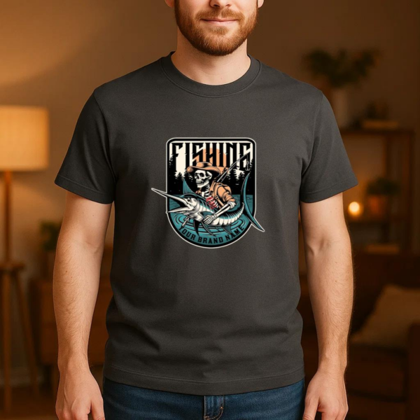 Man Peaceful Vintage Fishing T-Shirt - Image 3