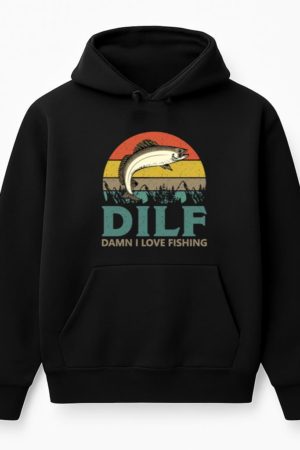 Man Relaxed Cartoon Fishing Hoodie