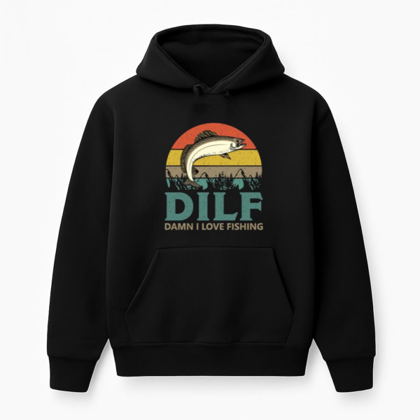 Man Relaxed Cartoon Fishing Hoodie