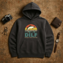 Man Relaxed Cartoon Fishing Hoodie