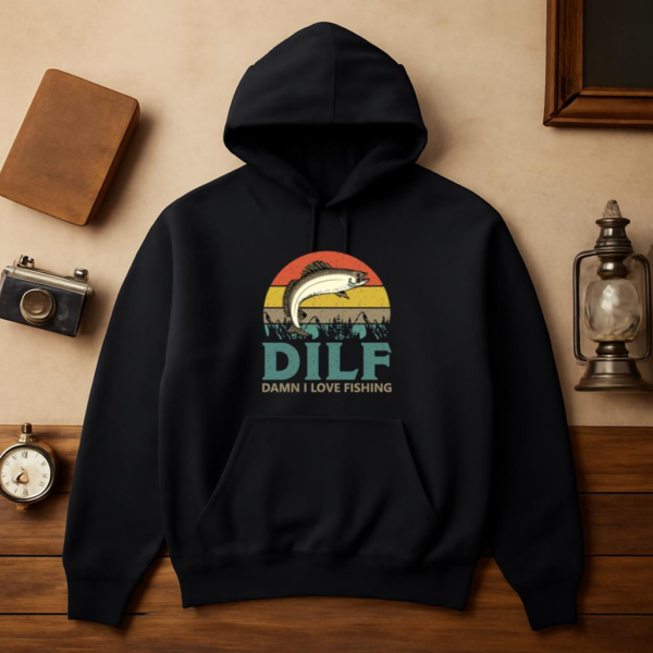 Man Relaxed Cartoon Fishing Hoodie - Image 3