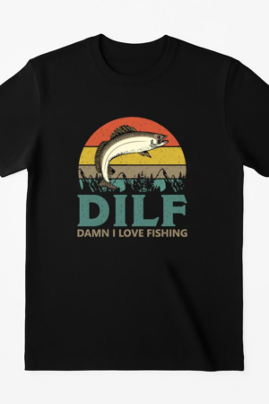 Man Relaxed Cartoon Fishing T-Shirt