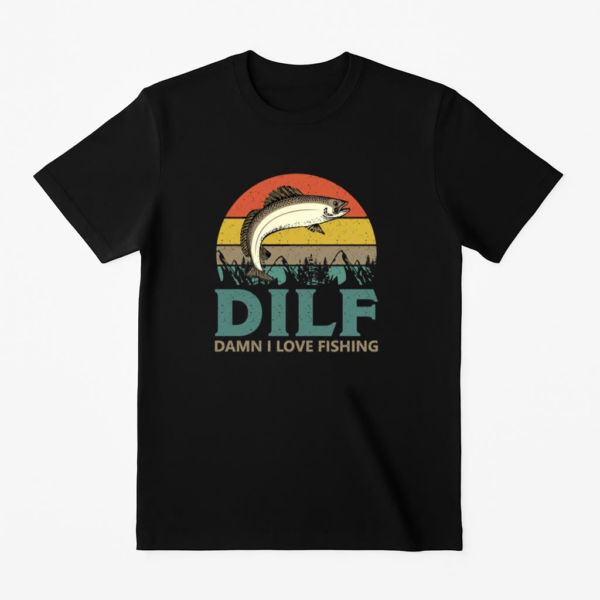 Man Relaxed Cartoon Fishing T-Shirt