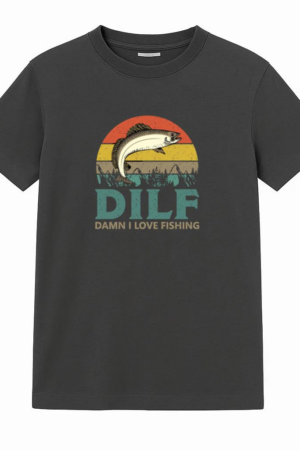 Man Relaxed Cartoon Fishing T-Shirt