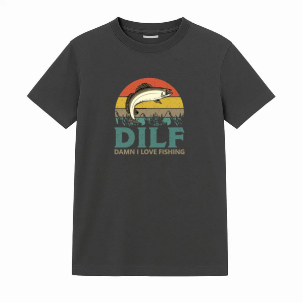 Man Relaxed Cartoon Fishing T-Shirt
