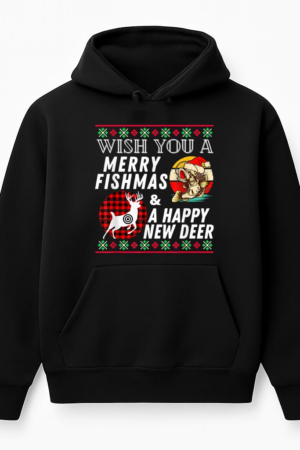 Merry Fishmas And Happy New Deer Hoodie