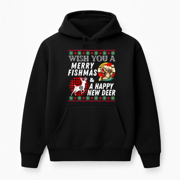 Merry Fishmas And Happy New Deer Hoodie
