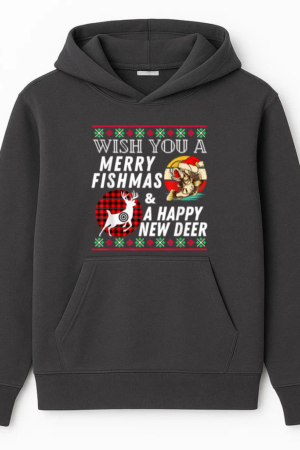Merry Fishmas And Happy New Deer Hoodie