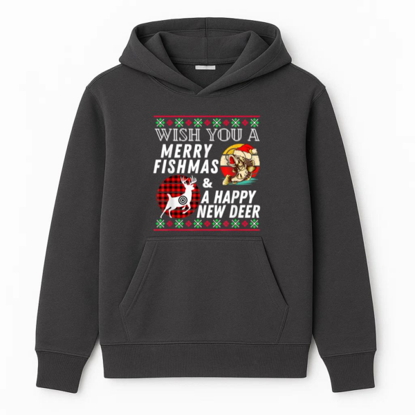 Merry Fishmas And Happy New Deer Hoodie