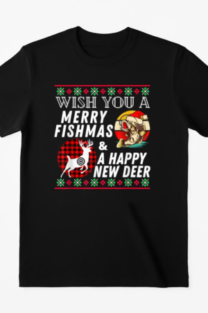 Merry Fishmas And Happy New Deer T-Shirt