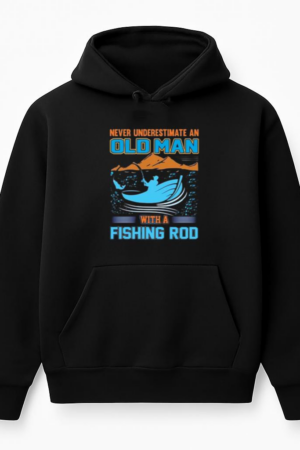 never underestimate old man fishing Hoodie