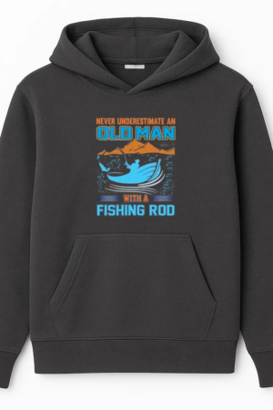 never underestimate old man fishing Hoodie
