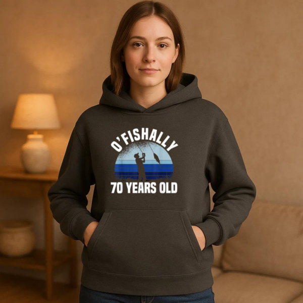 Ofishally 70 Years Old Fishing Hoodie - Image 2