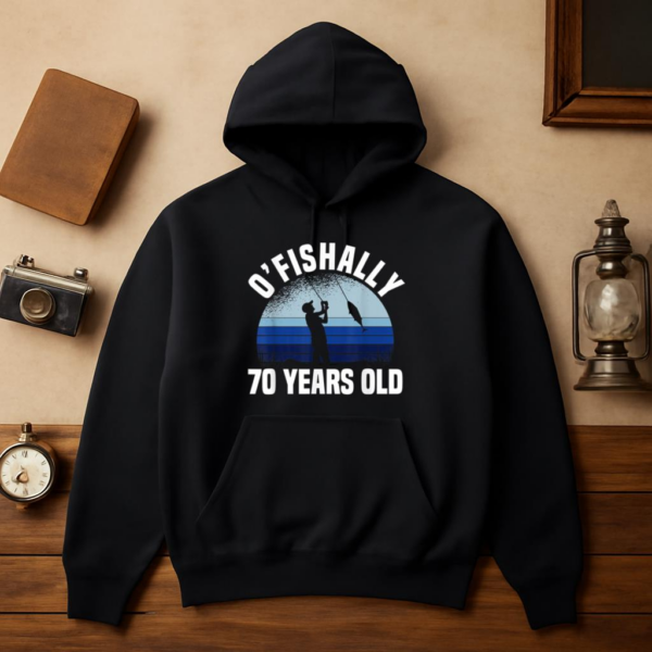Ofishally 70 Years Old Fishing Hoodie - Image 3