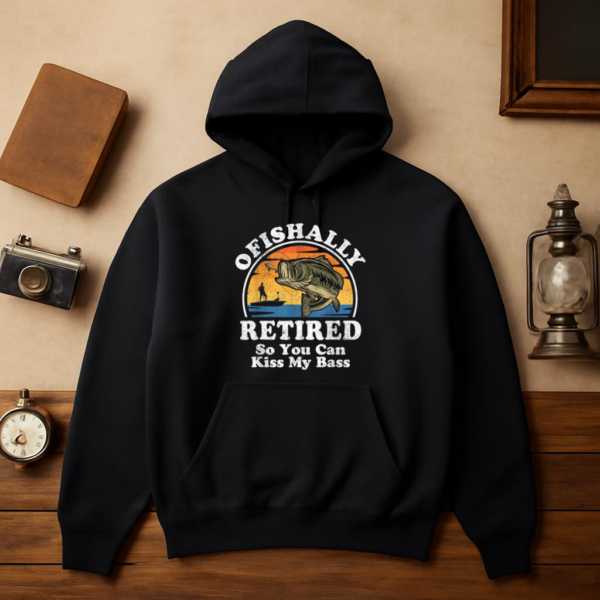 Ofishally Retired Fishing Hoodie - Image 3