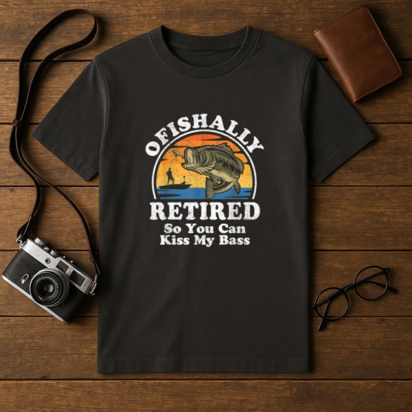Ofishally Retired Fishing T-Shirt - Image 4
