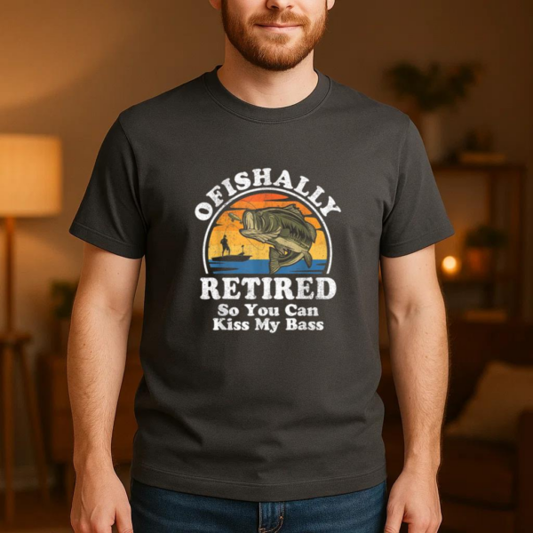 Ofishally Retired Fishing T-Shirt - Image 3