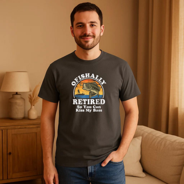 Ofishally Retired Fishing T-Shirt - Image 2