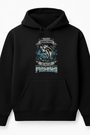 old guy loves fishing vector Hoodie