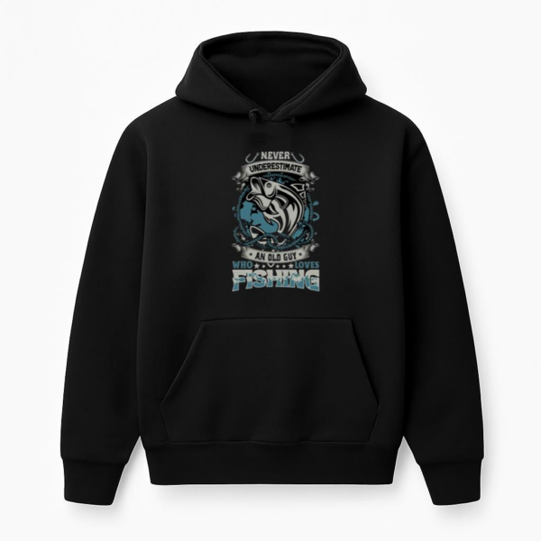 old guy loves fishing vector Hoodie