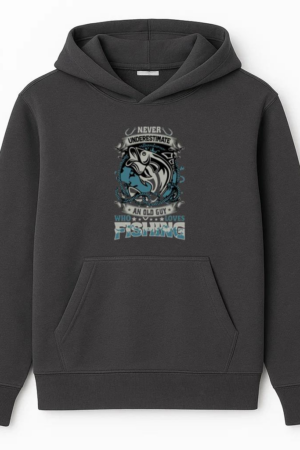 old guy loves fishing vector Hoodie