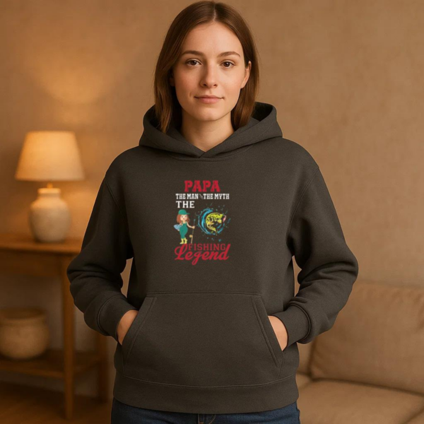 papa man math fishing legend Hoodie - Image 2