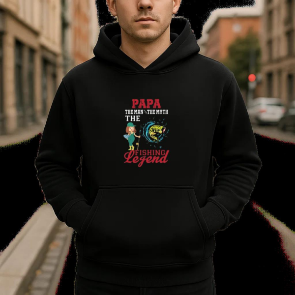 papa man math fishing legend Hoodie - Image 4