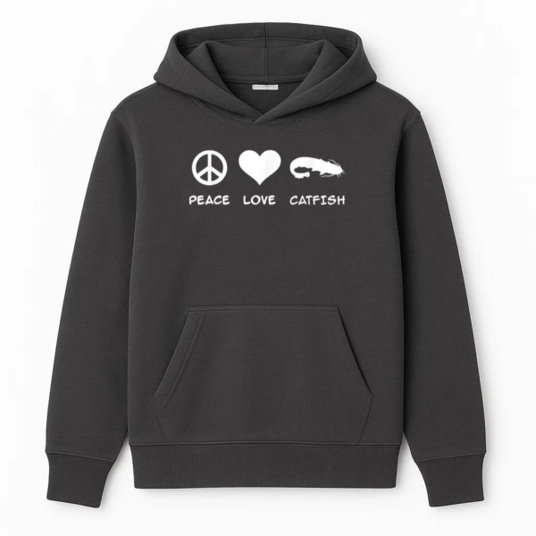 Peace Love Catfish Fishing Hoodie