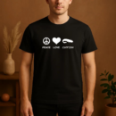 Peace Love Catfish Fishing T-Shirt
