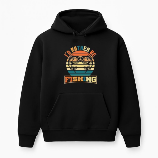 rather be fishing retro tshirt Hoodie