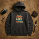 rather be fishing retro tshirt Hoodie