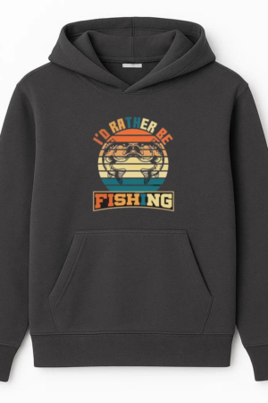 rather be fishing retro tshirt Hoodie