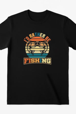 rather be fishing retro tshirt T-Shirt