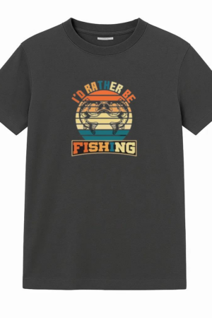 rather be fishing retro tshirt T-Shirt