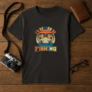 rather be fishing retro tshirt T-Shirt