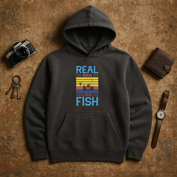 real man love fish tshirt Hoodie - Image 3