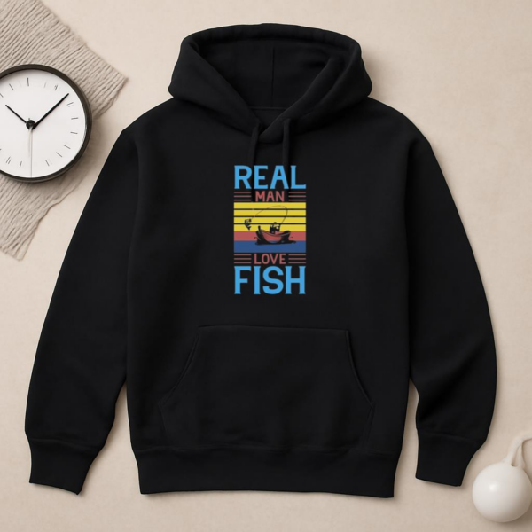real man love fish tshirt Hoodie - Image 2