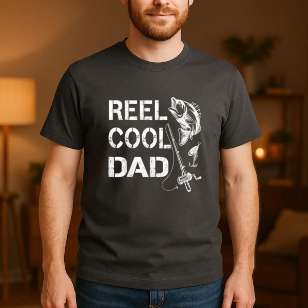 Reel Cool Dad Fishing Daddy T-Shirt - Image 3