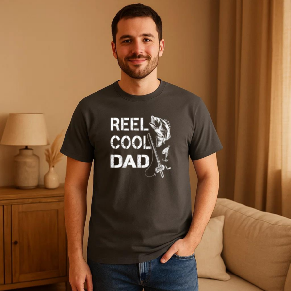 Reel Cool Dad Fishing Daddy T-Shirt - Image 2