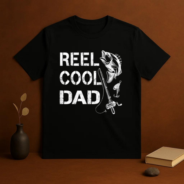 Reel Cool Dad Fishing Daddy T-Shirt - Image 3