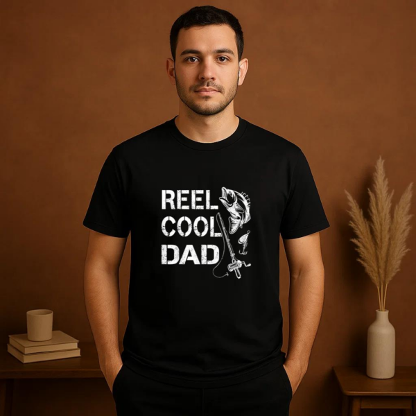 Reel Cool Dad Fishing Daddy T-Shirt - Image 2