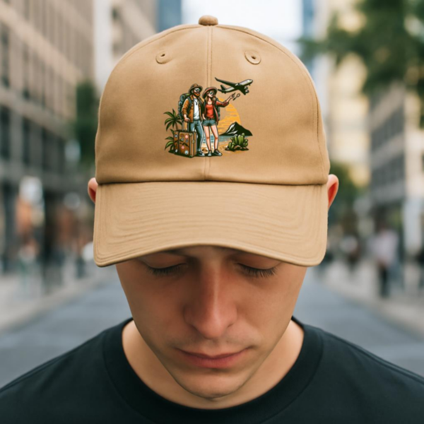 Serene Bold Camping Travelling Cotton Baseball Hat - Image 2