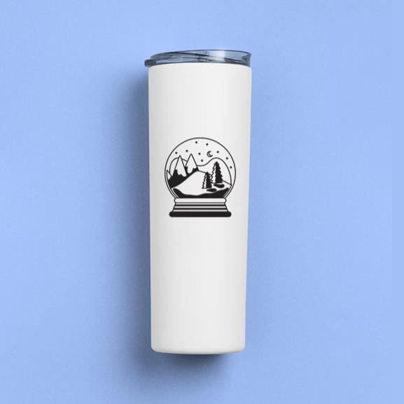 Mountain Scene Snow Globe Stroke Tumbler